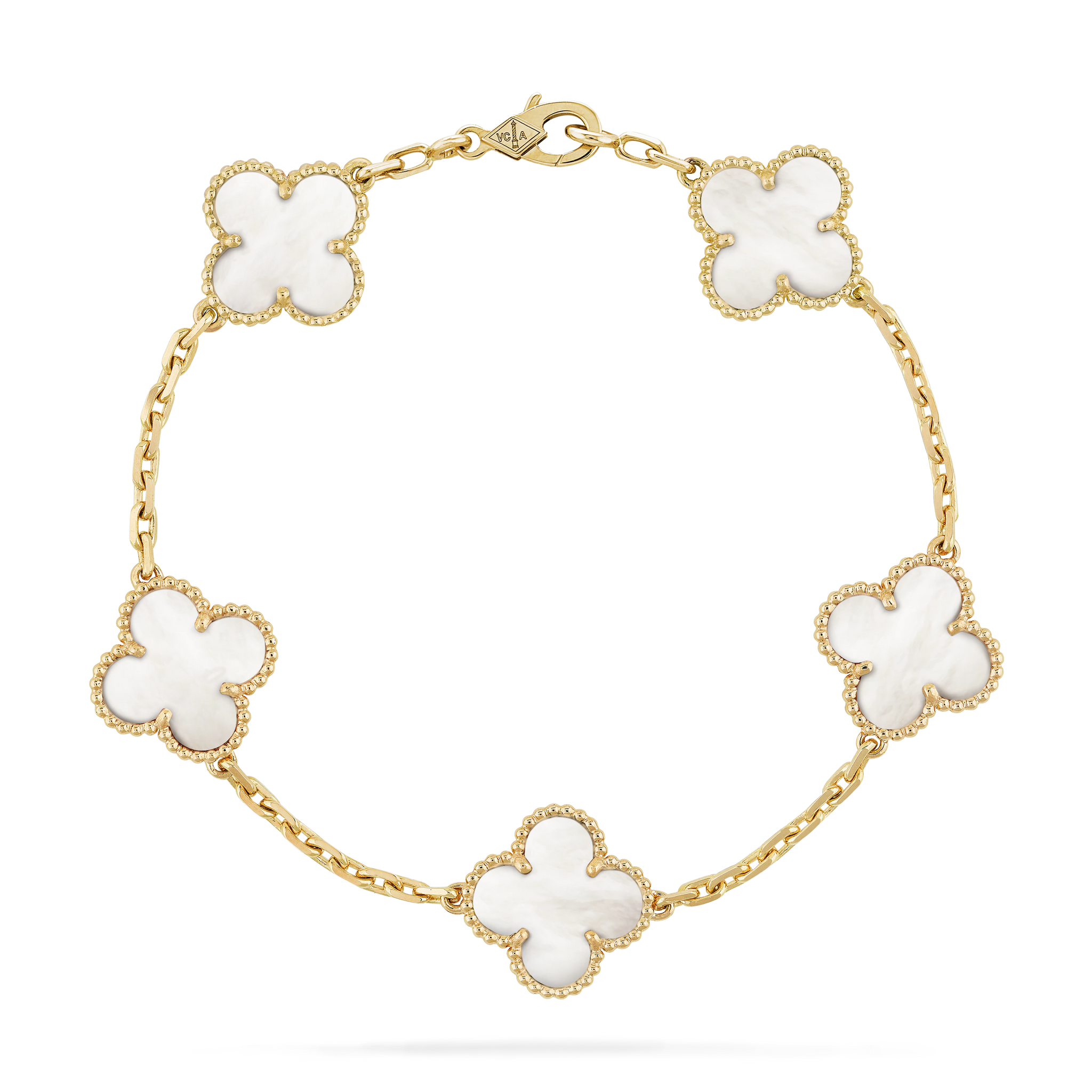 Clover bracelet white and gold